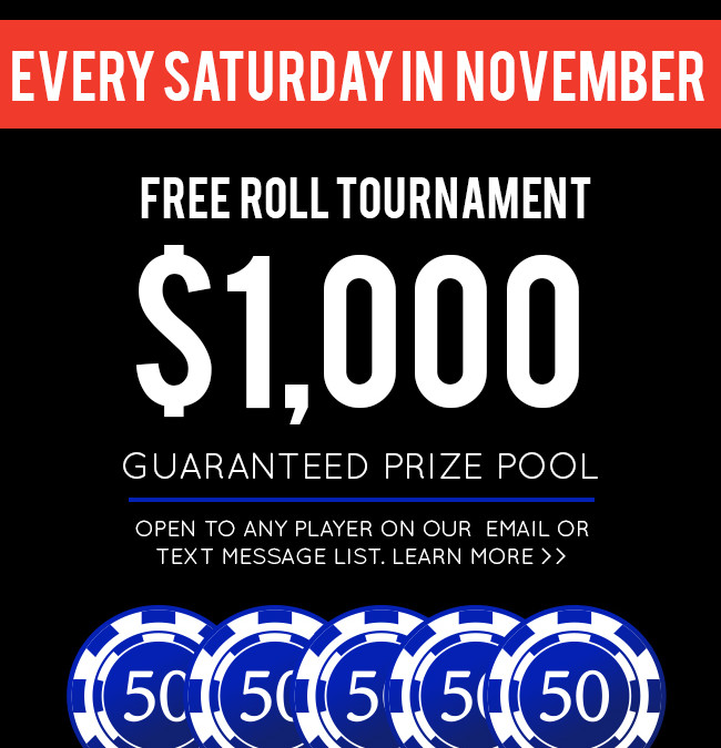 Extended: $1,000 Free Roll Every Saturday in November